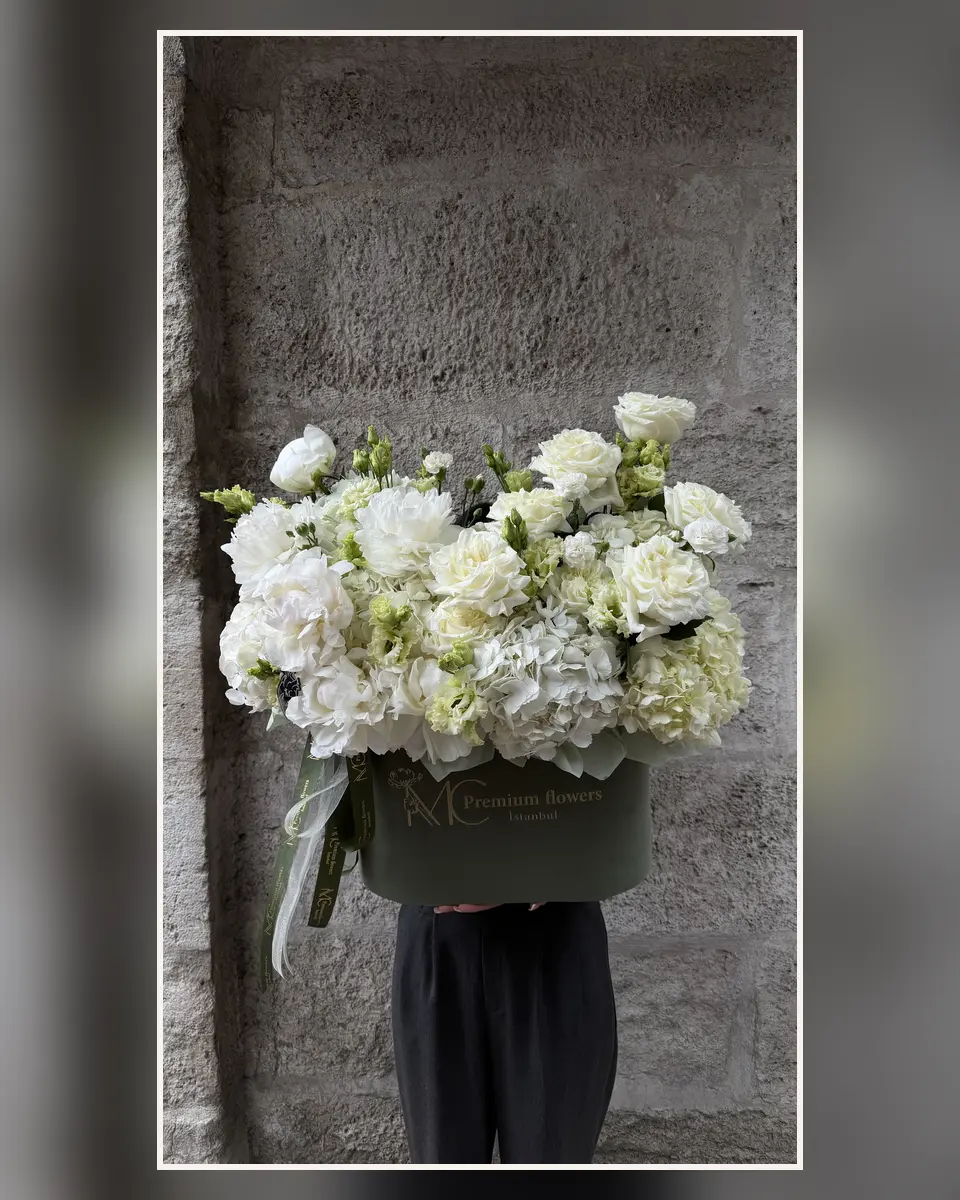 Ivory Hydrangea Box — MC Premium Flowers
